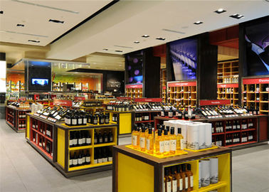 Porcellana Vetrina di legno dell'esposizione del negozio del banco di mostra del vino rosso per il centro commerciale del negozio del deposito fornitore