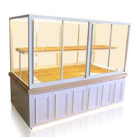 Porcellana Contenitore per esposizione della pasticceria di progettazione moderna, dimensione su misura contenitore per esposizione di vetro del forno fornitore