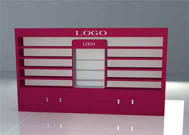 Porcellana Mobilia del deposito di modo rosa/vetrina cosmetiche esposizione di trucco con luce principale fornitore